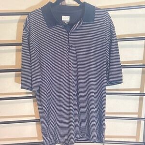 Navy Striped Men's Polo Shirt